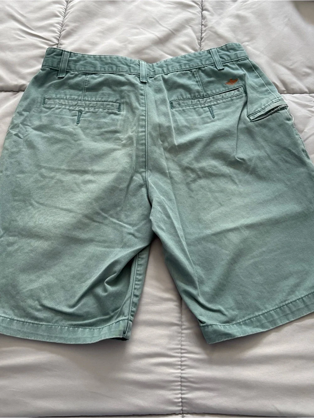 Dockers Men's Teal Flat Front Shorts Men's 30 100% Cotton